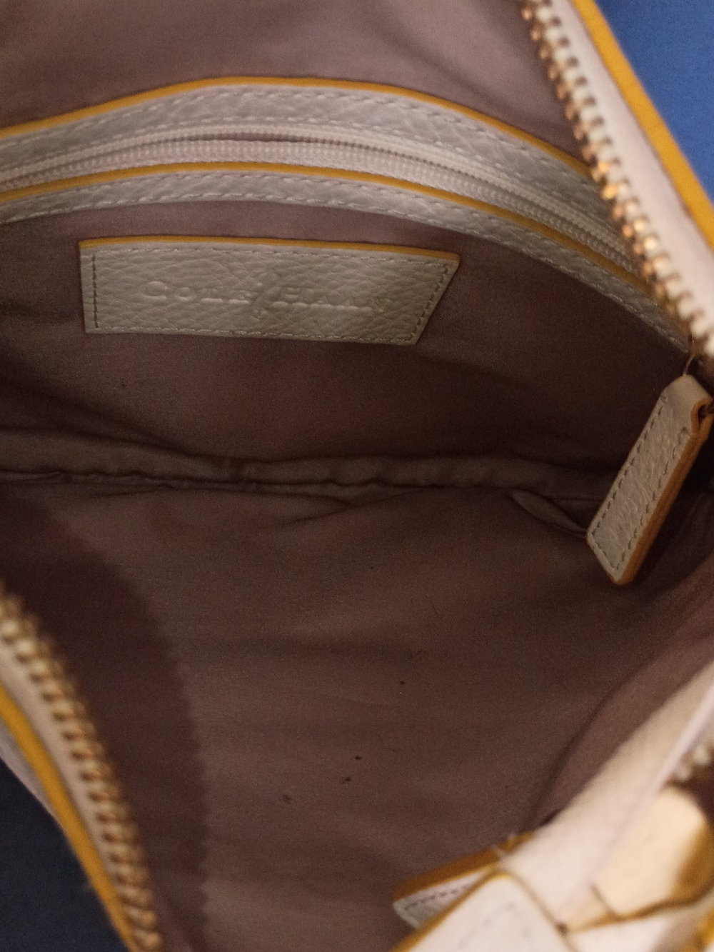 Cole Haan Cream Pebble Leather Crossbody Bag - Picture 6 of 7